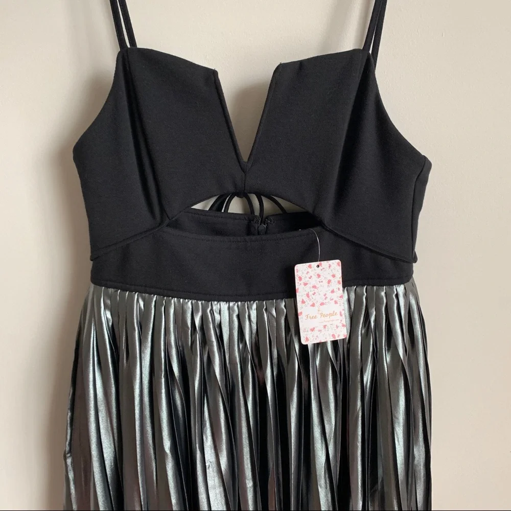 NWT Free People Black Silver Piper Dress - Picture 8 of 11